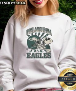 Pretty Philadelphia Eagles Snoopy Joe Cool Bird Gang sweatshirt featuring vibrant colors and playful design.