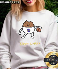 Stylish sweatshirt featuring a pun on Steph Curry, the star player of the Golden State Warriors, perfect for fans.