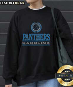 Cozy Top Carolina Panthers crest sweatshirt featuring the team's logo, perfect for fans and game day attire.