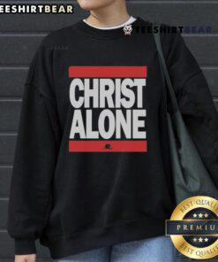 Top Christ Alone Run DMC sweatshirt featuring bold graphics and a stylish design for hip-hop fashion enthusiasts.