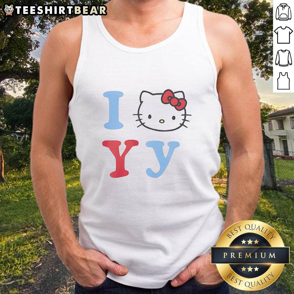 Adorable Top I Love YY Hello Kitty Tank Top featuring a cute Hello Kitty graphic, perfect for casual summer wear.