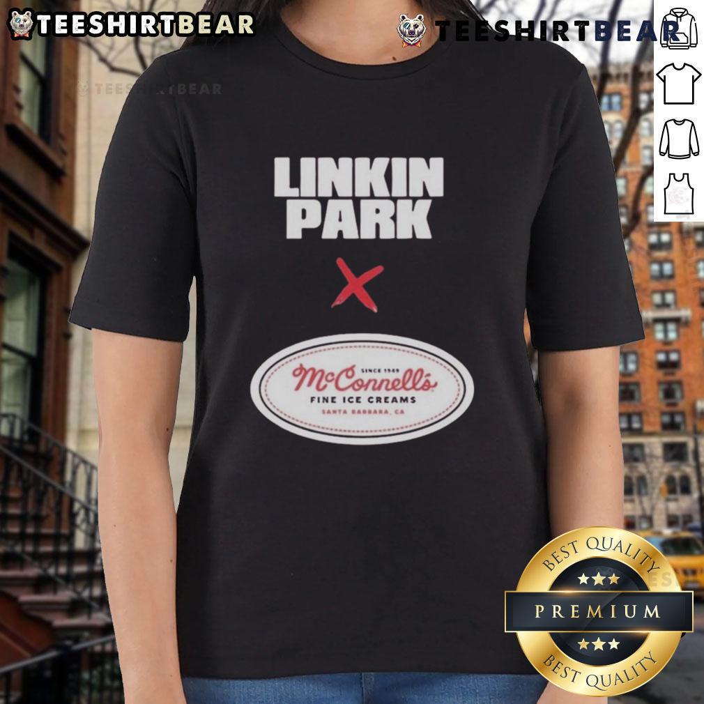 Top Linkin Park x McConnell's logo on fine ice creams, promoting September 5th, 2025 event in Santa Barbara, CA.