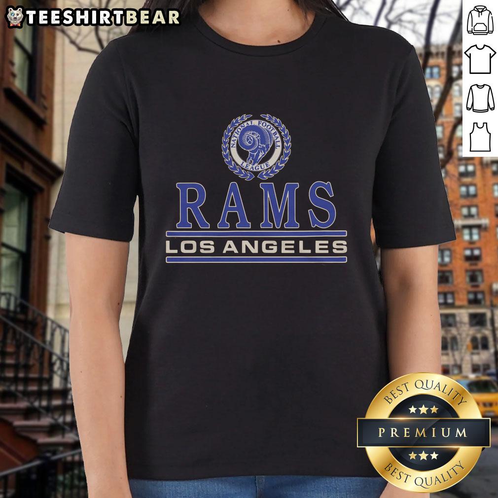 Stylish Top Los Angeles Rams Crest Ladies Tee featuring team colors and logo, perfect for female fans and casual wear.