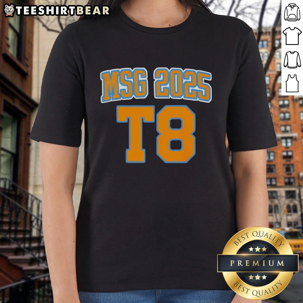Top MSG 2025 T8 Ladies Tee in vibrant colors, perfect for casual wear and stylish comfort for women.