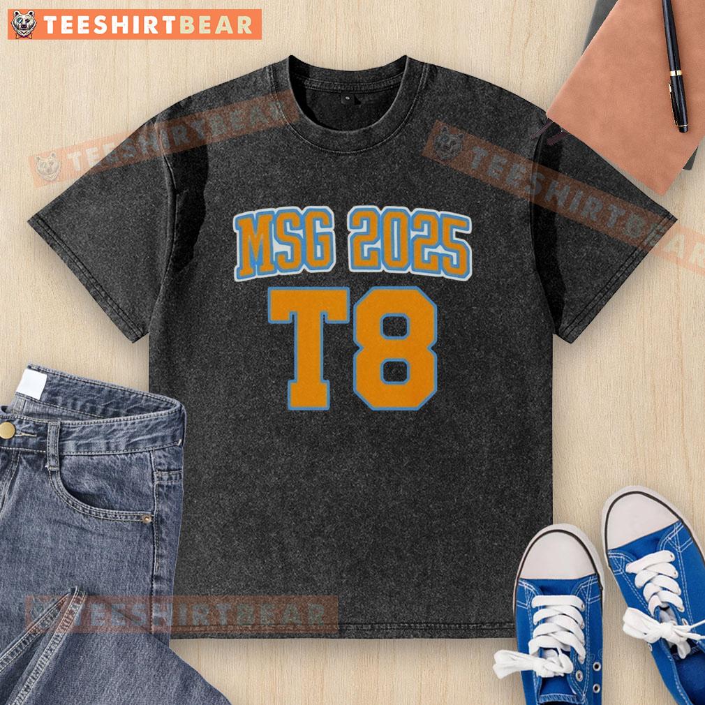 Top MSG 2025 T8 Washed T-Shirt in soft fabric, featuring a trendy design and comfortable fit for everyday wear.