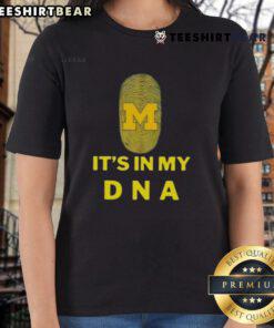 Top Michigan It's In My DNA ladies tee featuring a stylish design, perfect for proud Michiganders and casual wear.