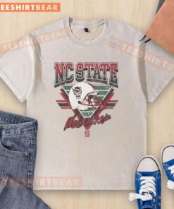 Vintage washed NC State Wolfpack Triangle T-shirt featuring a classic design, perfect for fans and casual wear.