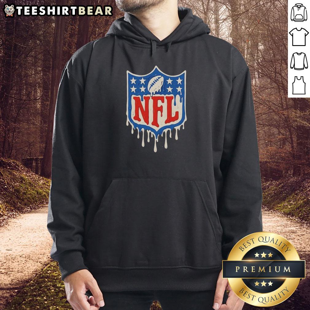 Stylish Top National Football League melting logo hoodie in vibrant colors, perfect for NFL fans and casual wear.
