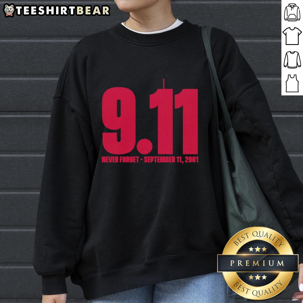 Ohio State Buckeyes sweatshirt featuring 'Never Forget 9/11' design, perfect for fans honoring the memory.