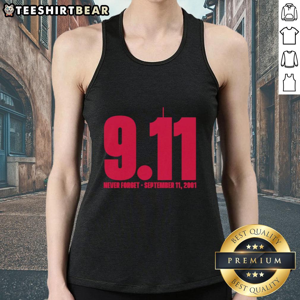Ohio State Buckeyes tank top featuring 'Never Forget 9/11' design, perfect for fans honoring the memory with style.
