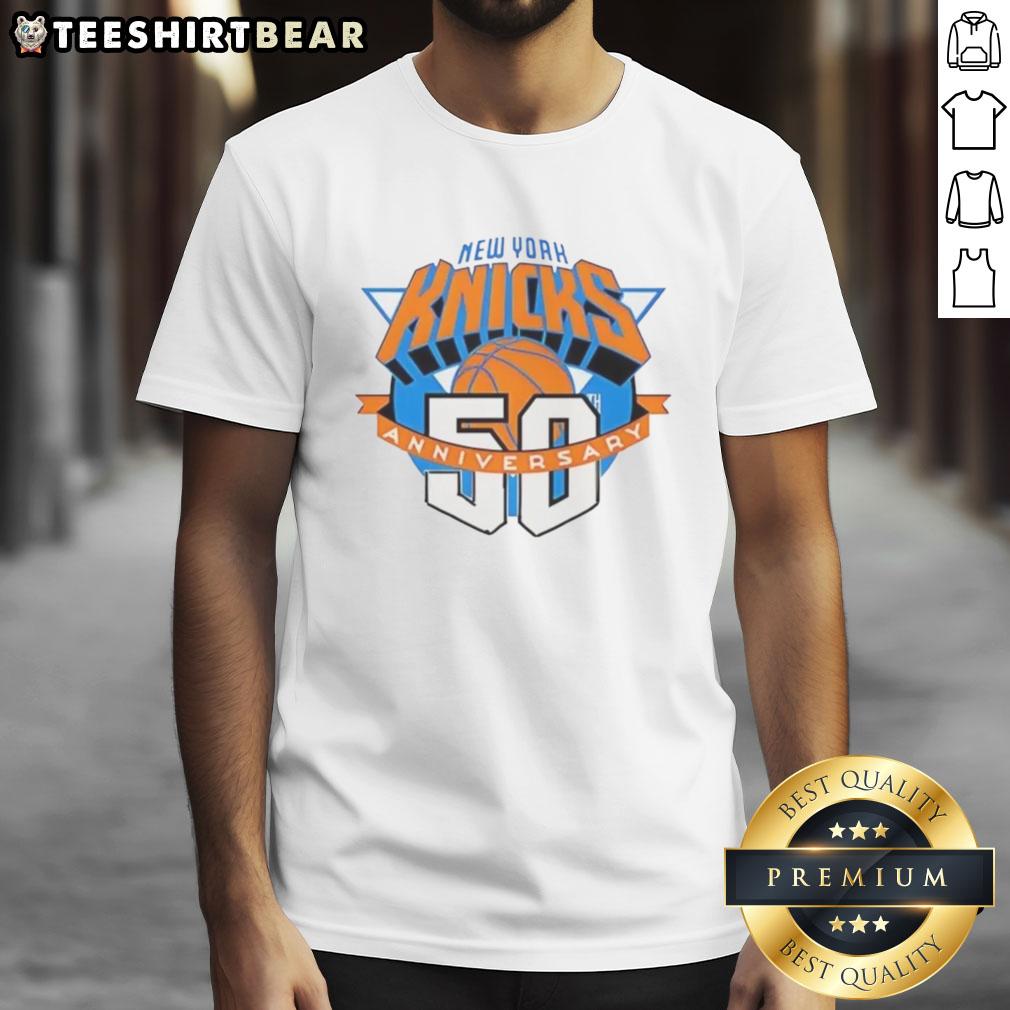 Top New York Knicks Anniversary 50th Logo T-Shirt featuring a vintage design celebrating the team's milestone anniversary.
