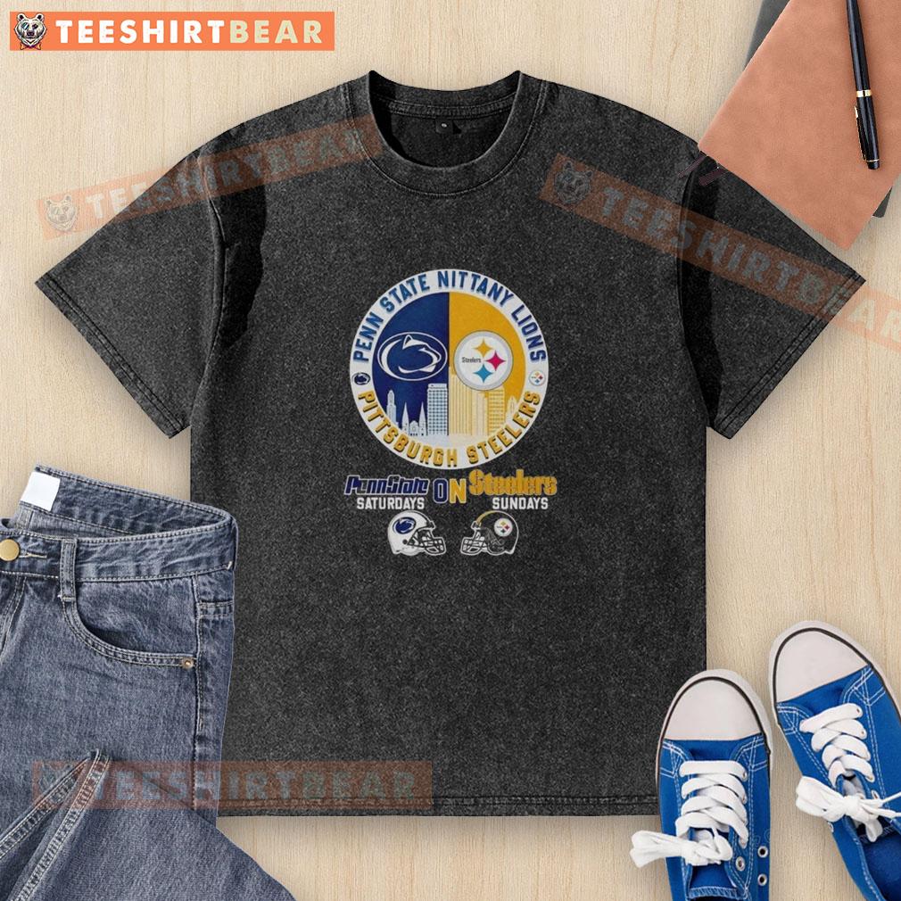 Top Penn State vs Steelers washed t-shirt showcasing Pennsylvania pride in a stylish and comfortable design.