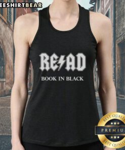 Top READ Book in Black X ACDC Tank Top featuring bold graphics and a stylish design for music fans and fashion lovers.