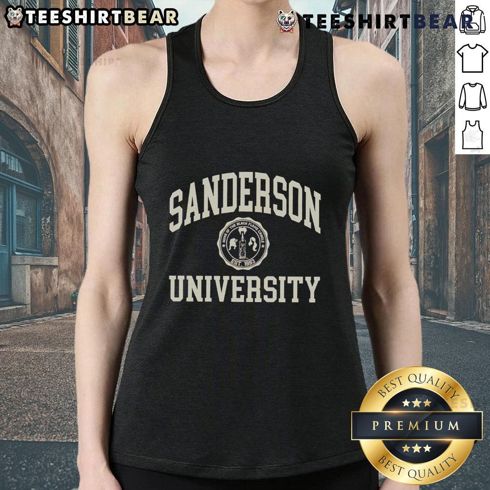 Stylish top Sanderson University tank top in vibrant colors, perfect for casual wear and showcasing school spirit.