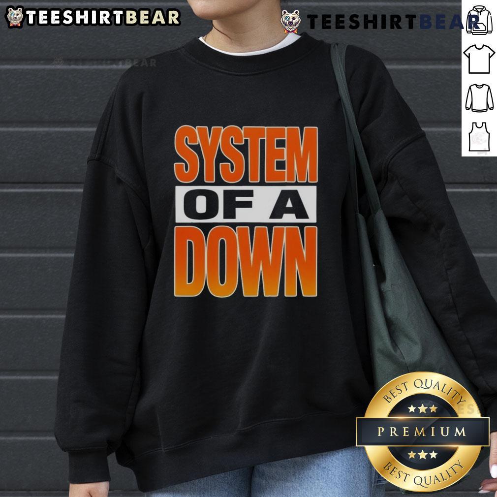 Top System of a Down Chicago IL sweatshirt featuring iconic band logo and vibrant colors, perfect for fans and collectors.