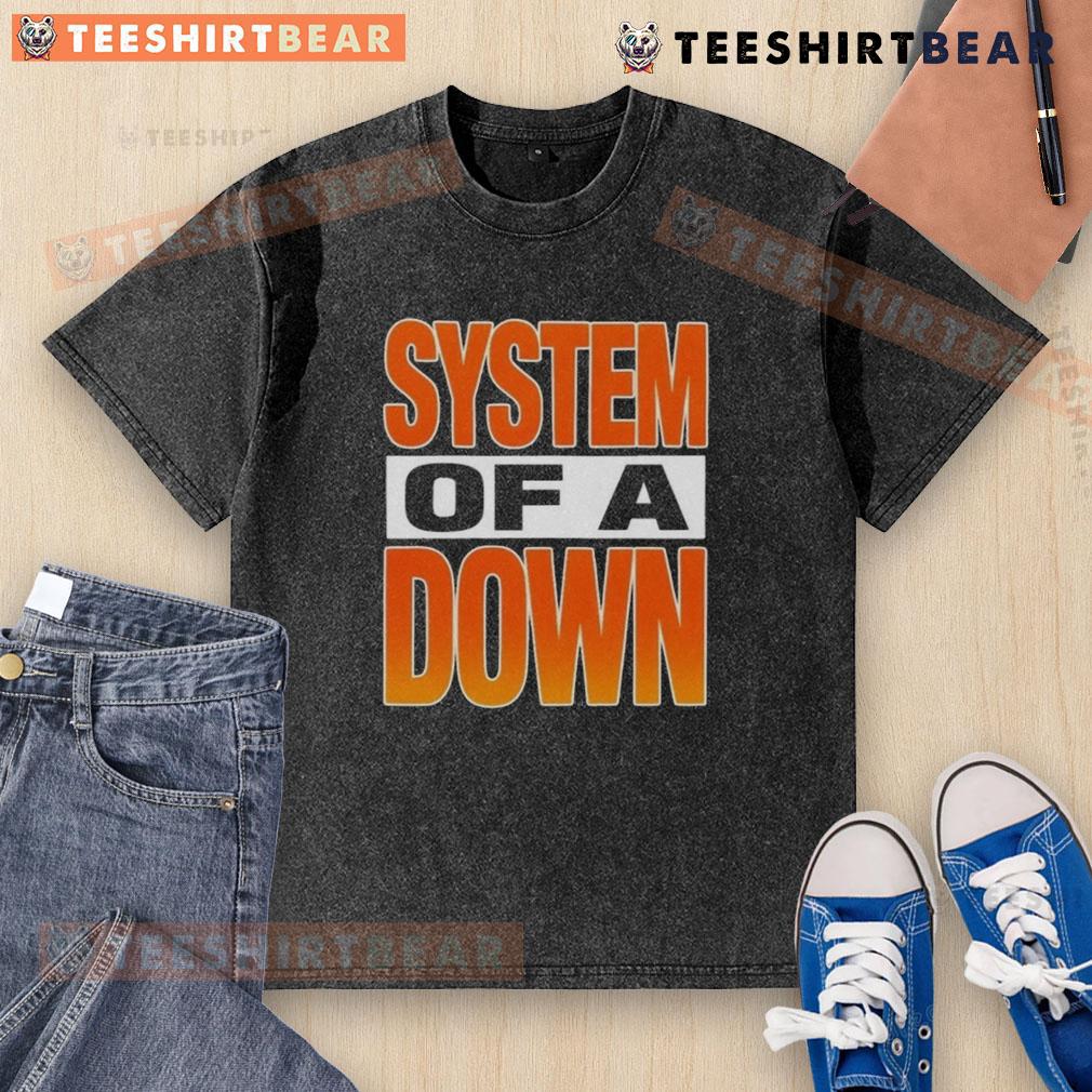 Top System of a Down Chicago IL washed t-shirt featuring band logo and vintage style design, perfect for fans.