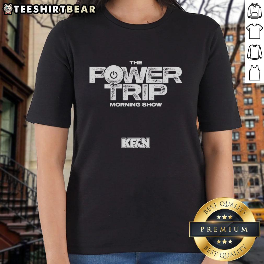 Top The Power Trip Morning Show KFAN Ladies Tee featuring stylish design and vibrant colors for fans of the show.