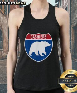 Vintage cashiers tank top featuring a bear design, perfect retro NC souvenir from North Carolina.