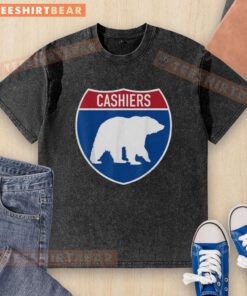 Top Vintage Cashiers North Carolina bear souvenir retro NC washed t-shirt with colorful bear graphic and soft fabric.