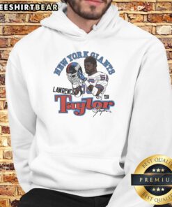 Awesome homage to Lawrence Taylor in a classic caricature hoodie for New York Giants fans celebrating a retired player.