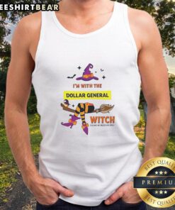 Cute Halloween tank top with 'I'm with the witch, she has me under her spell' design from Dollar General.