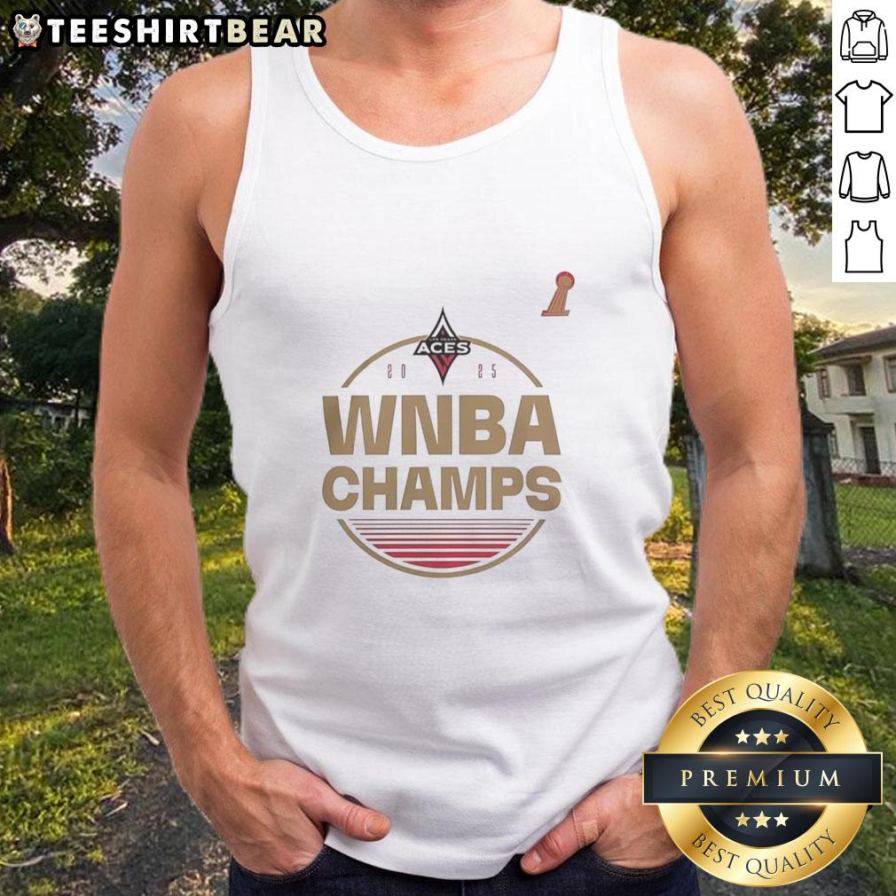 Good Las Vegas Aces 2025 WNBA Finals Champion tank top featuring team logo and vibrant colors, perfect for fans.