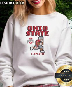 Retro Ohio State Buckeyes football sweatshirt featuring Jeremiah Smith design for fans and sports enthusiasts.