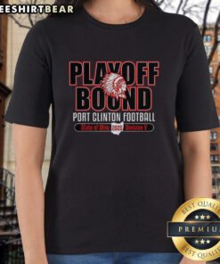 Alt Text: Good State of Ohio Division V 2025 Playoff Bound Ladies Tee featuring team colors and logo for supporters.