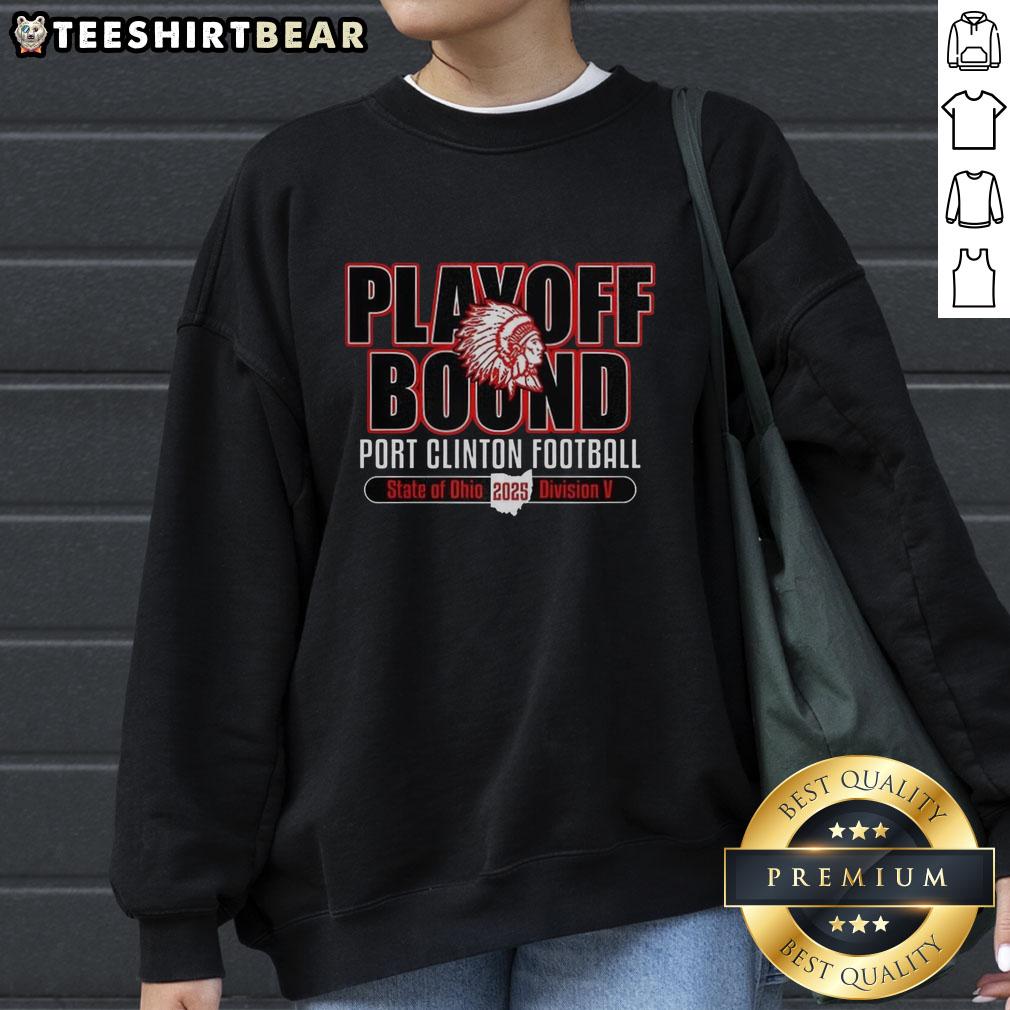 Good State of Ohio Division V 2025 Playoff Bound sweatshirt featuring team colors and logo, perfect for fans.