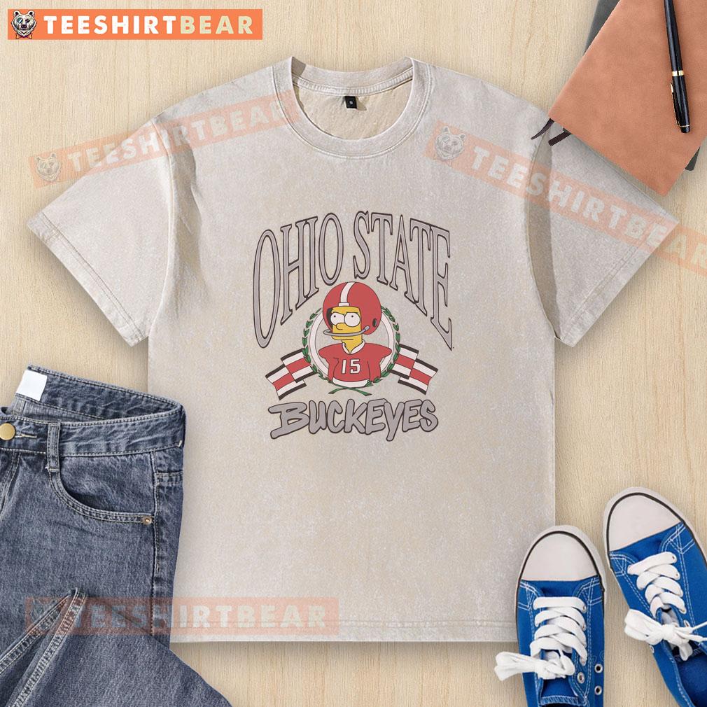 Good The Simpsons Bart X Ohio State washed t-shirt featuring Bart Simpson graphic on a casual tee.