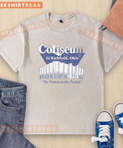 Good Travis Kelce washed t-shirt featuring The Coliseum in Richfield, Ohio, perfect for fans and outdoor enthusiasts.