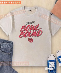 Good Utah Utes Football 2025 Bowl Bound washed t-shirt featuring team colors and logo, perfect for fans.