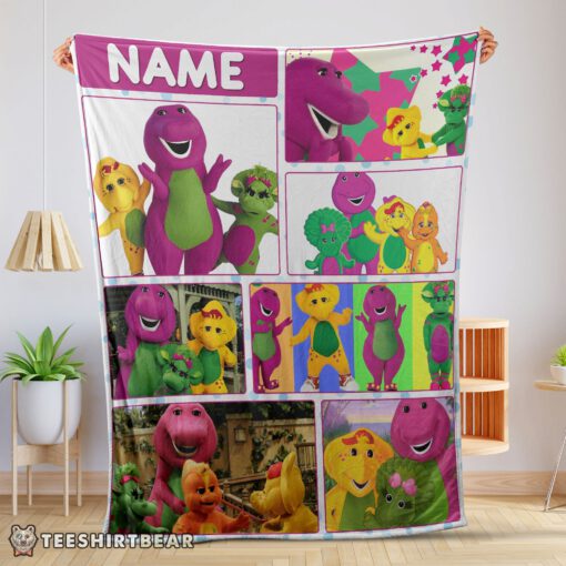 Hot Barney & Friends Characters Collage Blanket Fleece Customized ...