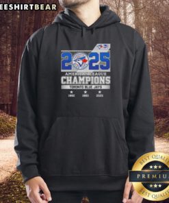 Alt Text: 2025 American League Champions Toronto Blue Jays hoodie, celebrating their 3x title achievement in stylish design.