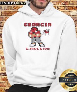 Alt Text: Retro Georgia Bulldogs football hoodie featuring Gunner Stockton, perfect for fans and game day style.