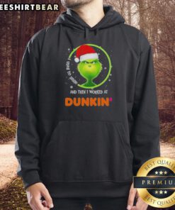 Alt Text: Funny Nice Grinch hoodie with 'I Used to Smile' text, perfect for Dunkin' Donuts fans and holiday enthusiasts.