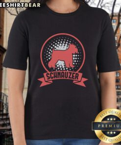 Alt Text: Cute Nice Miniature Schnauzer Ladies Tee featuring an adorable schnauzer graphic, perfect for dog lovers.