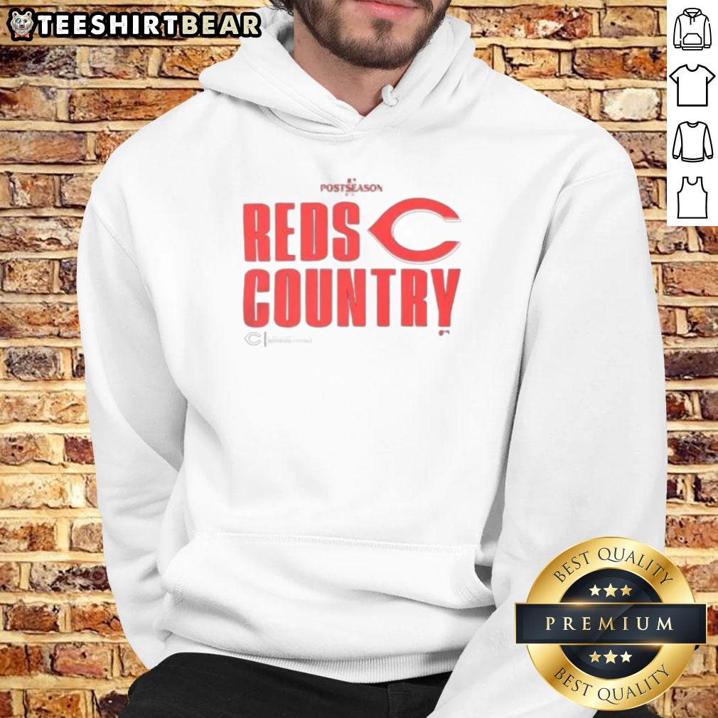 Cincinnati Reds Baseball 2025 MLB Postseason hoodie featuring vibrant red design, perfect for fans and game day wear.