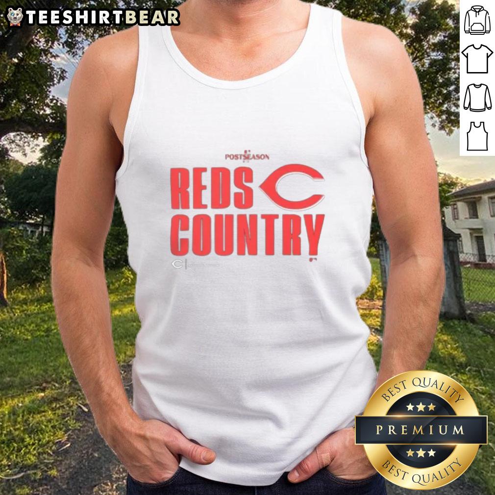 Nice Reds Country Cincinnati Reds Baseball 2025 MLB Postseason tank top featuring vibrant red design and team logo.