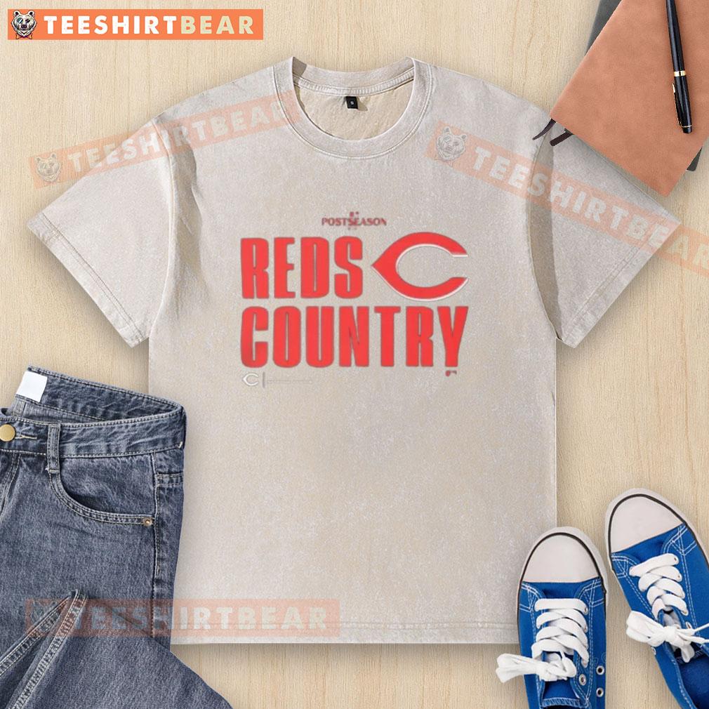 2025 MLB postseason Cincinnati Reds baseball washed t-shirt in vibrant red, perfect for fans supporting their team.