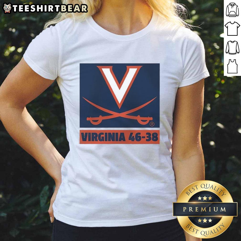Virginia Cavaliers football logo on a ladies tee, featuring a stylish design perfect for fans and casual wear.