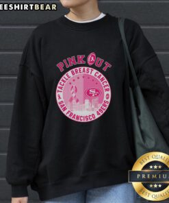 Original Pink Out Tackle Breast Cancer San Francisco 49ers Skyline Sweatshirt featuring team logo and vibrant design.