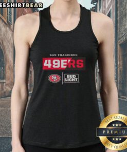 Premium Bud Light San Francisco 49ers team tank top featuring vibrant colors and logo, perfect for game day wear.