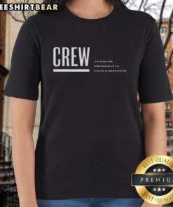 Premium Crew Logo for Citizens for Responsibility and Ethics in Washington on a ladies tee shirt.