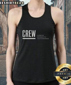 Alt Text: Premium Crew logo on a tank top for Citizens for Responsibility and Ethics in Washington, promoting ethical governance.