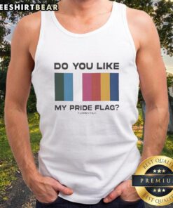 Premium Do You Like My Pride Flag Turnstile Tank Top showcasing vibrant LGBTQ+ colors and a stylish design for pride celebrations.