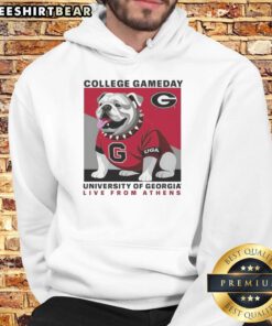 Premium Georgia Bulldogs NFL 2025 College Gameday hoodie featuring mascot design, perfect for game day in Athens.
