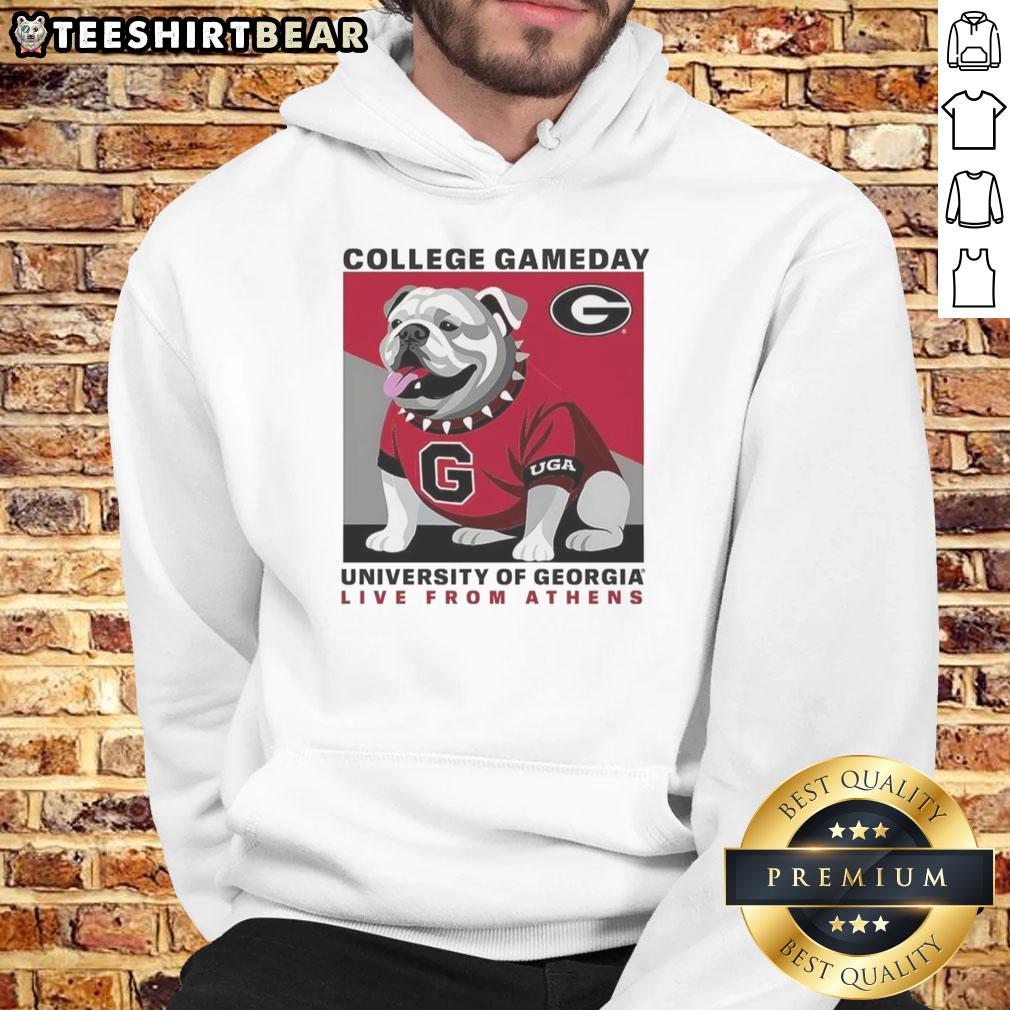 Premium Georgia Bulldogs NFL 2025 College Gameday hoodie featuring mascot design, perfect for game day in Athens.