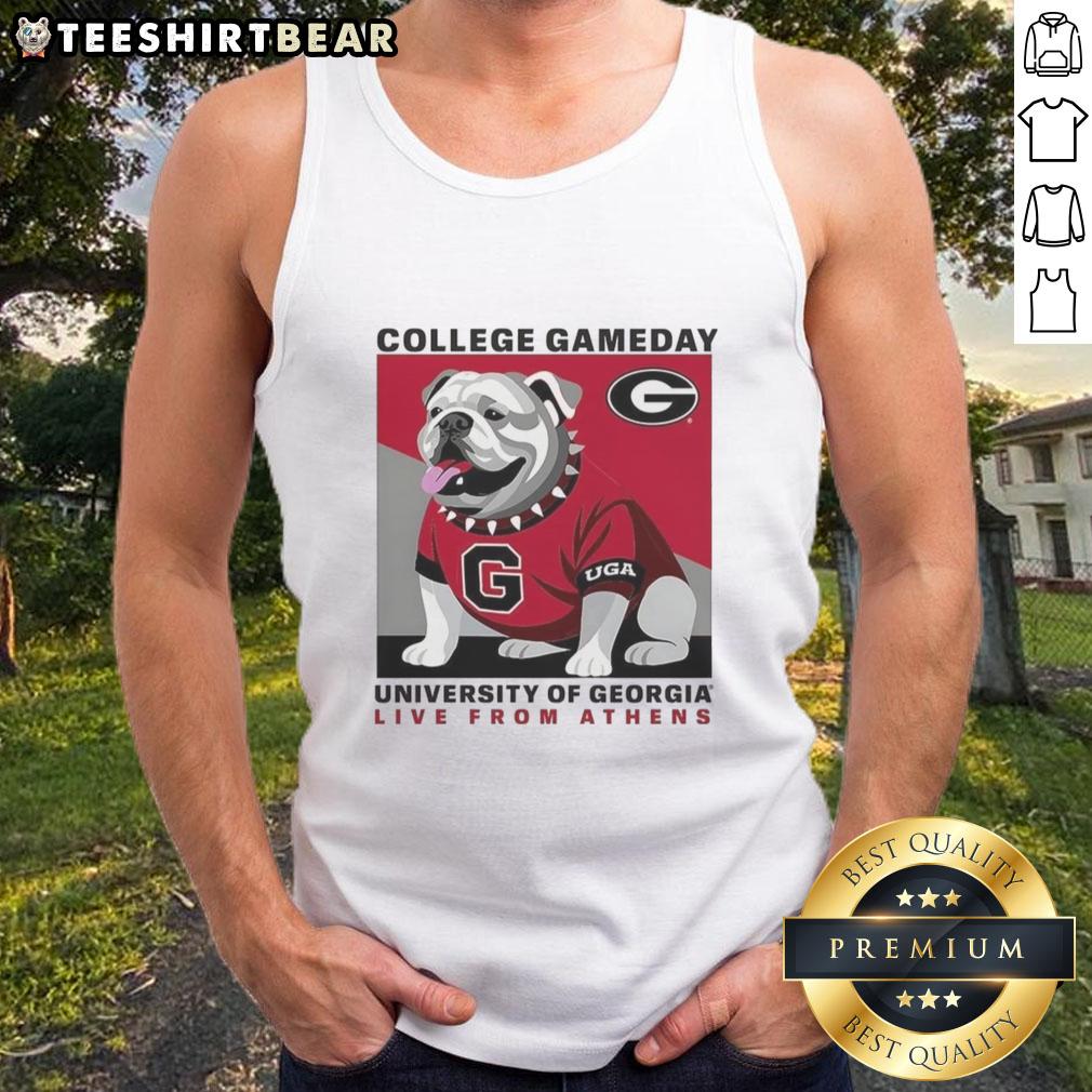 Premium Georgia Bulldogs NFL 2025 College Gameday tank top featuring mascot design, perfect for game day in Athens.