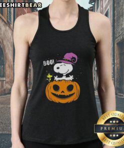 Premium Halloween Boo Snoopy Tank Top featuring a playful Snoopy design perfect for festive celebrations.